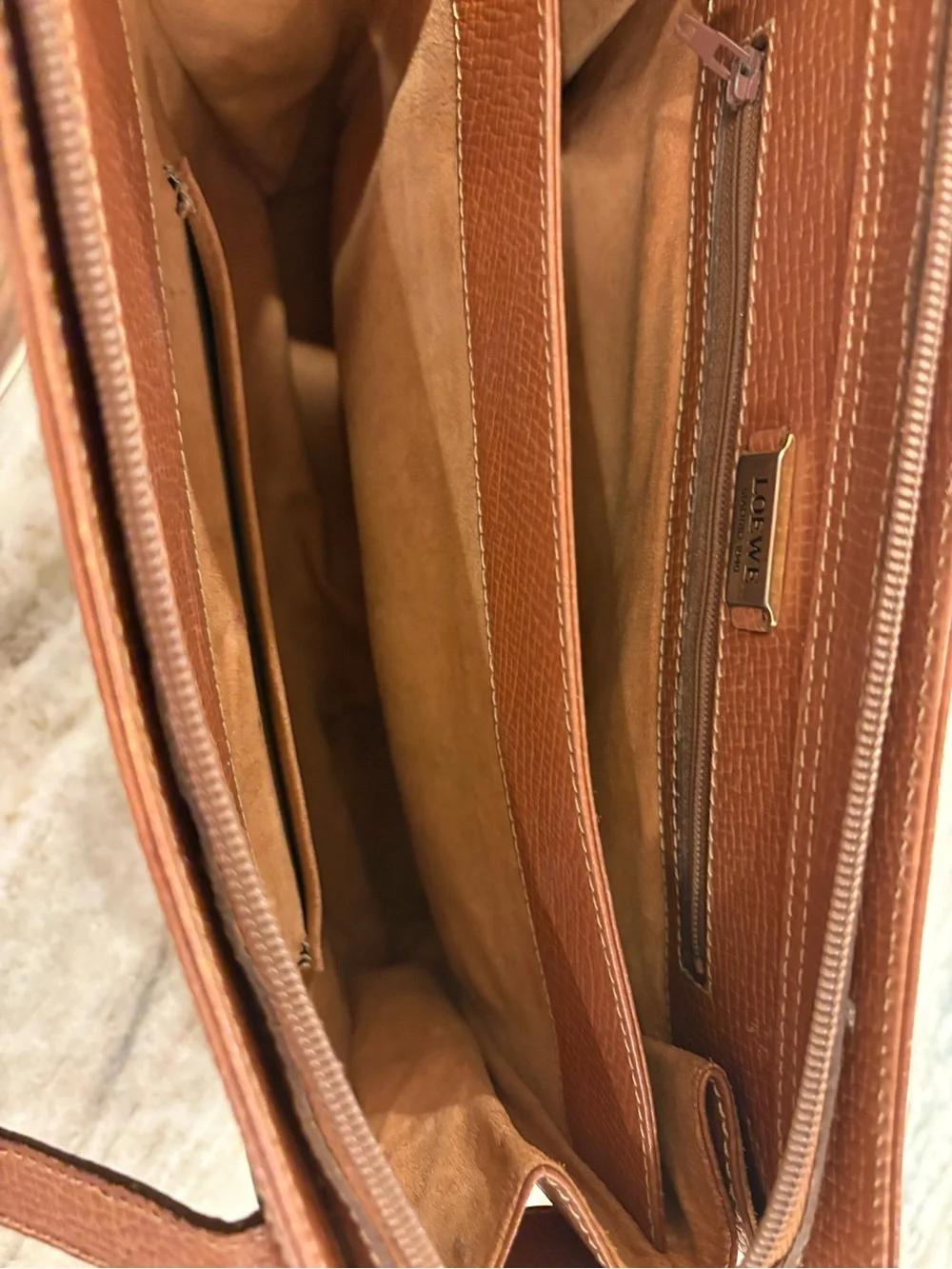 LOEWE Shoulder Tote Bag Brown Grain Leather - Picture 11 of 12